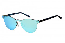 Kristian Olsen Sonnenbrille blaue, verspiegelte Gläser, Rahmen blau, schwarz