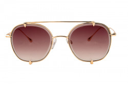 Kristian Olsen Sonnenbrille braune Gläser, Rahmen Edelstahl gold