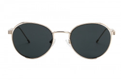 Kristian Olsen Sonnenbrille graue Gläser, Rahmen Edelstahl silber