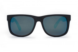 Kristian Olsen Sonnenbrille blaue, verspiegelte Gläser, Rahmen blau, schwarz