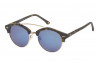 Kristian Olsen Sonnenbrille blaue, verspiegelte Gläser, Rahmen braun, gold, Horn-Optik