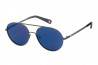 Kristian Olsen Sonnenbrille blaue Gläser, Rahmen Edelstahl schwarz