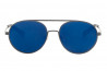 Kristian Olsen Sonnenbrille blaue Gläser, Rahmen Edelstahl schwarz