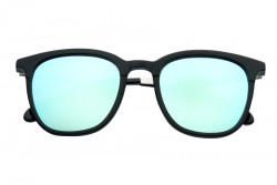 Kristian Olsen Sonnenbrille blaue, verspiegelte Gläser, Rahmen schwarz